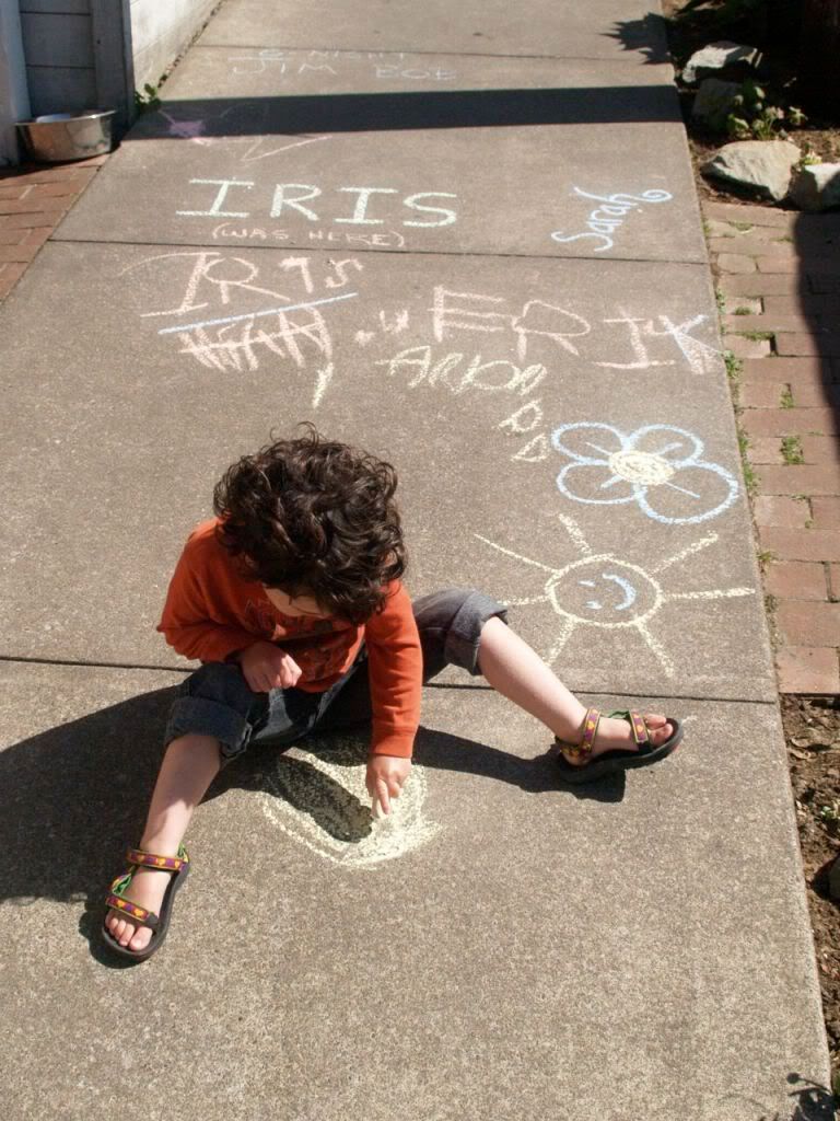 Doodling outside a Freeport, OR cafe Pictures, Images and Photos