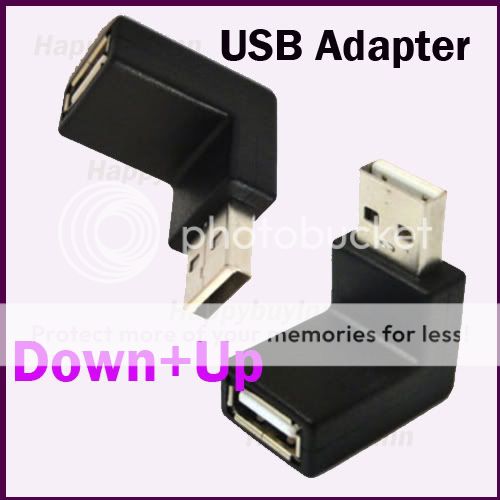   Male to Female Right Angle Connector Adapter UP+Down  