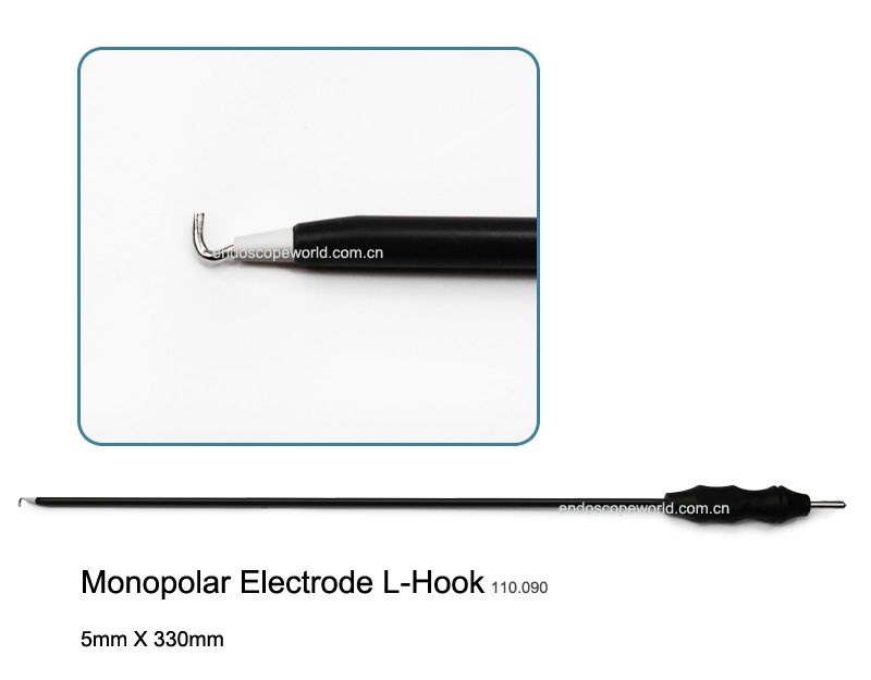 5X330mm Monopolar Electrode L Hook Laparoscopy  